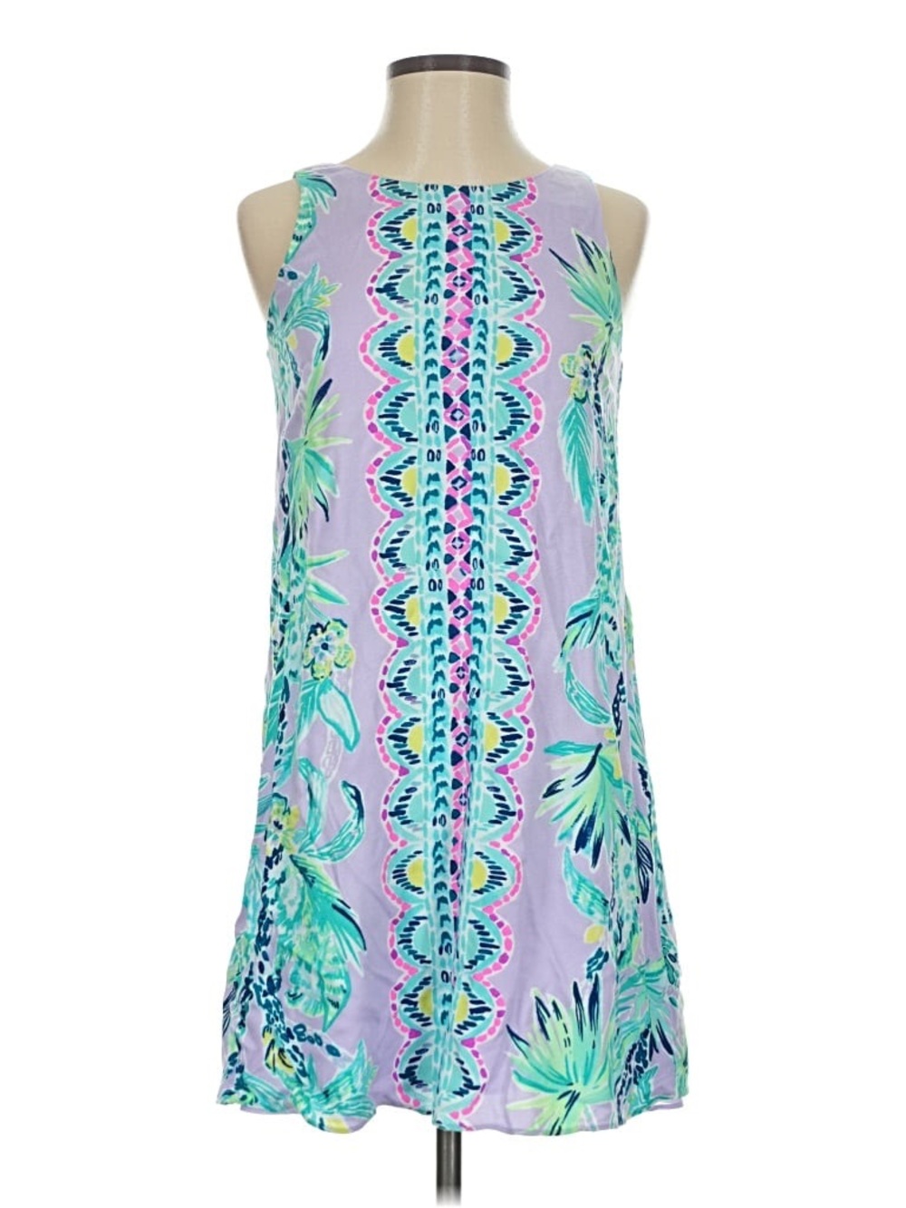 Lilly Pulitzer Lavender Shift with Aqua, Teal and Hot Pink Motif